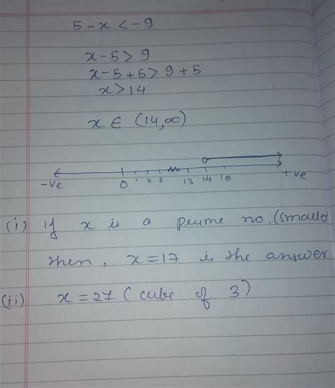 solve the inequality ; 5 - x