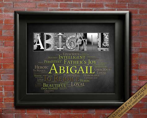 Abigail Name Meaning Gift | 4 Digital Prints – Letter Art Gifts