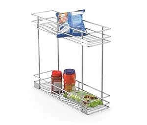 TORO 2-Tier Stainless Steel Bottle Pull Out Basket for Modular Kitchen ...