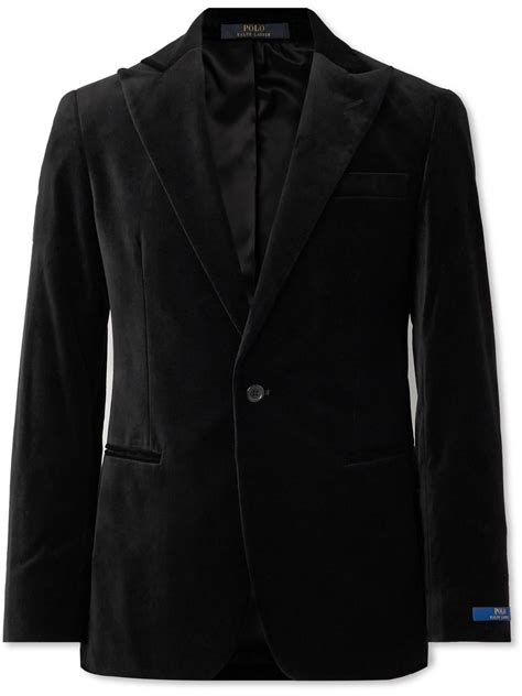 Polo Ralph Lauren Cotton-velvet Blazer in Black for Men | Lyst