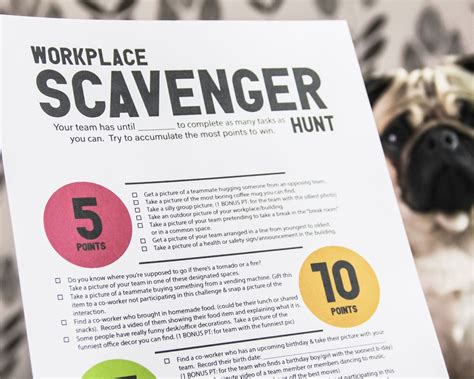 Workplace Team Building Scavenger Hunt Printable Activity | Adult ...