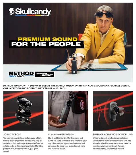Skullcandy Method 360 ANC Best Wireless Earbuds with Bose