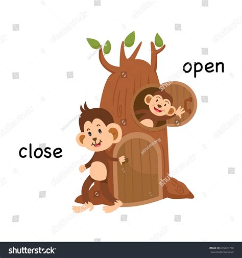 Opposite Close Open Vector Illustration: เวกเตอร์สต็อก (ปลอดค่า ...