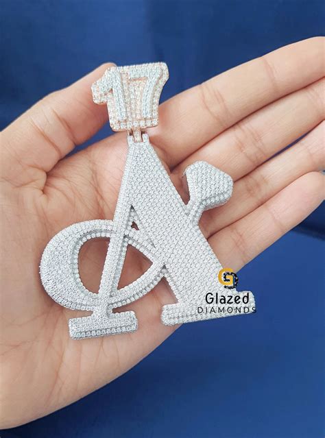 Custom Letter Two Tone Moissanite Studded Pendant – Glazed Diamonds