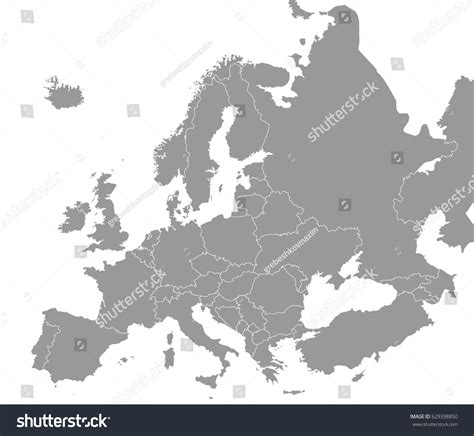 High Quality Map Europe Borders Regions Stock Vector (Royalty Free) 629398850 | Shutterstock