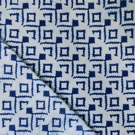 Pure Cotton Indigo With Ancient Vedic Design Hand Block Print Fabric ...