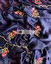 Remember the Roses Navy Blue Crepe Silk Saree – kreationbykj