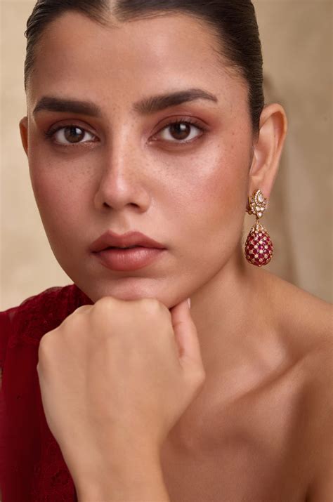 Crimson Polki Drop Earrings – Paisley Pop Shop