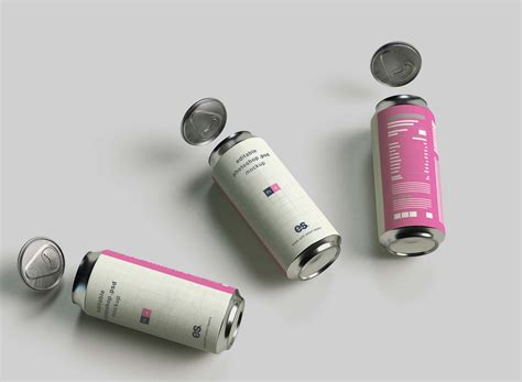 3 Lying Aluminum Soda Cans mockup Featuring Floating Lids Free Download ...