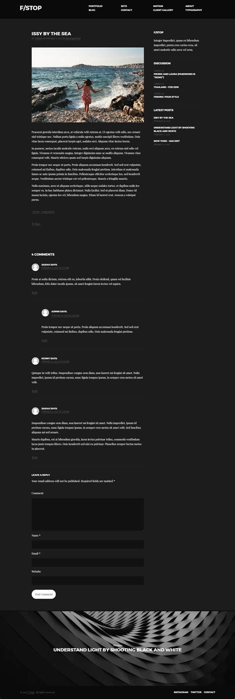 FStop - Photography & Video Portfolio WordPress Theme by WebsiteSmash