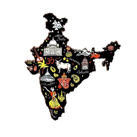 Wooden Fridge Magnet-Map of India – Poplibrass