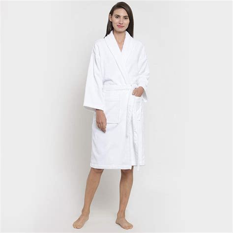 Buy TRIDENT Classic White Solid Cotton Bathrobe from Trident at just ...