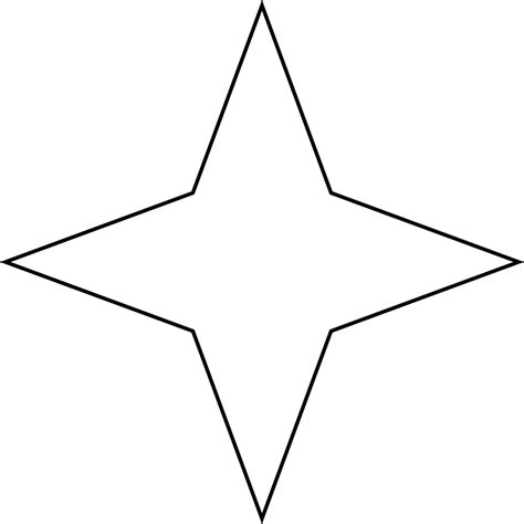 4 Point Star Clip Art | Star | ClipArt ETC | Star template, Ninja star ...
