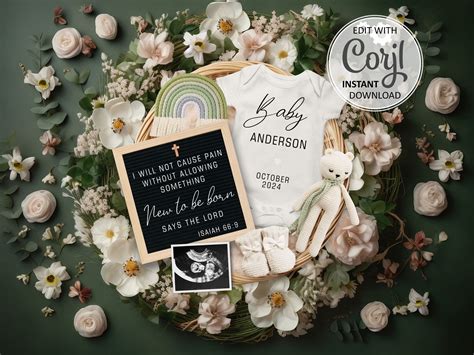 Isaiah 66:9 Christian Pregnancy Announcement digital, Rainbow Baby ...