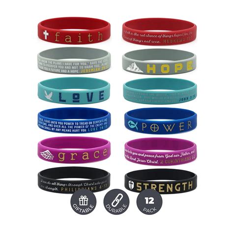 Buy Inkstone Christian Inspirational Bible Silicone Rubber Wristbands ...