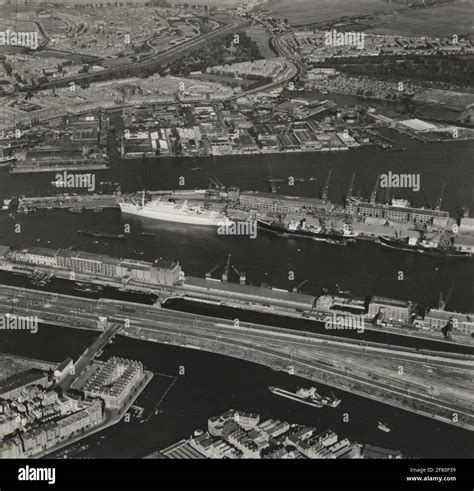 Aerial view of the M.S. "Orange" in the harbor Stock Photo - Alamy