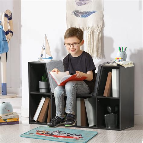 Buy HOMCOM Kids Bookcase Shelf Storage Cabinet Unit, Living Room ...