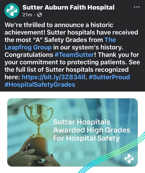 Congratulations to Sutter Auburn Faith Hospital for continuing to serve ...