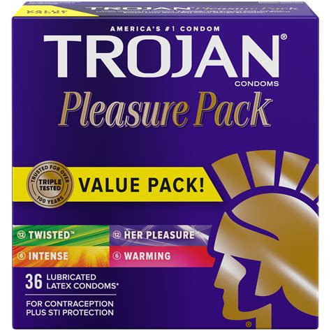 Trojan Pleasure Variety Pack Lubricated Condoms - 36 Count - Walmart ...