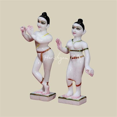 12" Iskcon Radha Krishna Marble Deities