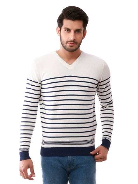 edenrobe Men's White Sweater - EMTSWT19-001 – edenrobe Pakistan