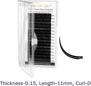 Nagaraku 0.15mm Matte Flat Ellipse Eyelashes Maquiagem Split Tips ...