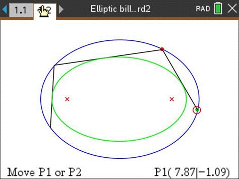Elliptic billiard 2 - ticalc.org
