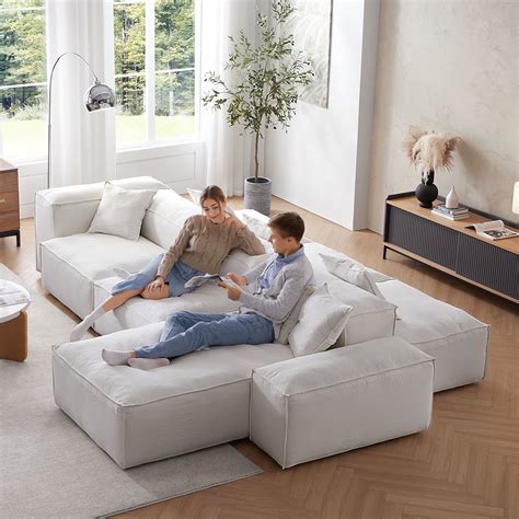 Freedom Modular White Double-Sided Affordable Sectional Sofa&Couch ...