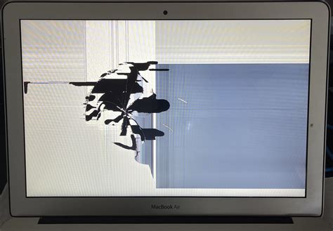 MacBook Air Crushed Screen Repair - White Spots