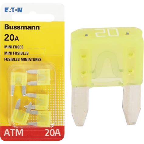 Eaton Bussmann 20A 32V ATM Blade Mini Automotive Fuse, 5PK BP/ATM-20-RP ...