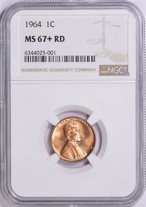 1964 Lincoln Cent NGC MS-67+ RD (Item 1110194) | GreatCollections Coin ...