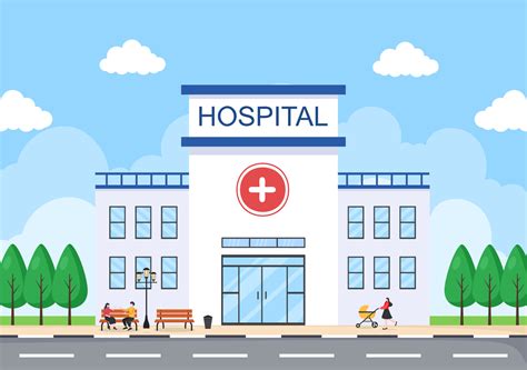 Hospital Building for Healthcare Background Vector Illustration with ...