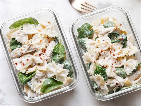 Chicken Spinach Pasta Salad Meal-Prep Recipe – Chicken Salad Meal Prep ...