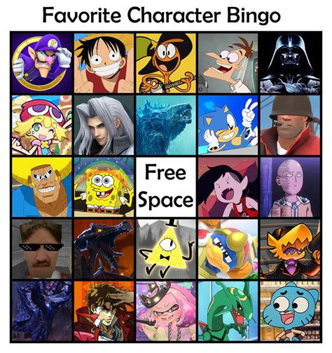Favorite Character Bingo - Round One by Doodlemaster1000 on DeviantArt