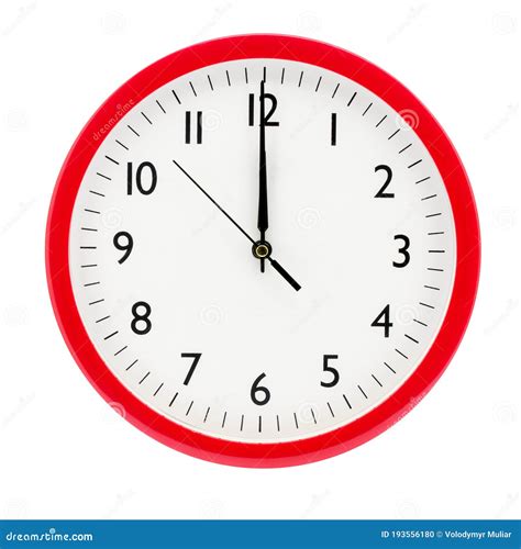 Clock on a White Isolated Background Shows 12 O`clock on New Year`s Eve ...