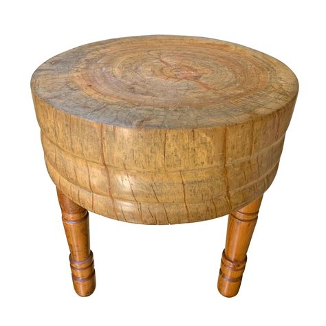Wonderful Mid-20th Century Round Butcher Block Table at 1stDibs ...