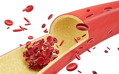 Premium Photo | Red blood cells flowing through blood vessels 3d rendering