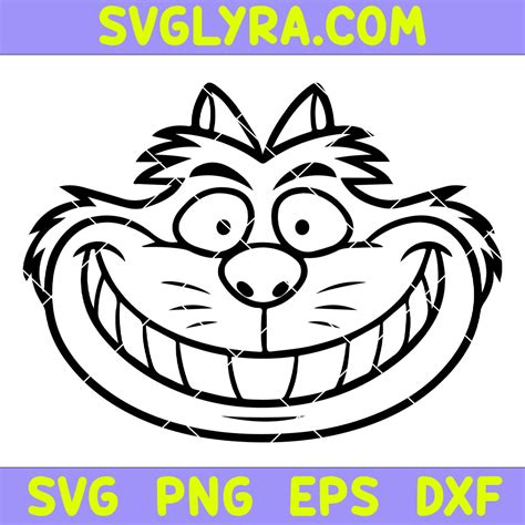 Cheshire Cat Face Svg, Alice Cat Face Svg, Cheshire Cat Smile Svg Png ...