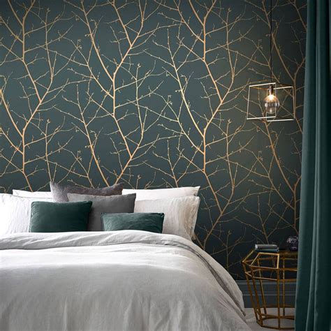 Boreas Teal & Copper Wallpaper | Teal Wallpaper | Graham & Brown