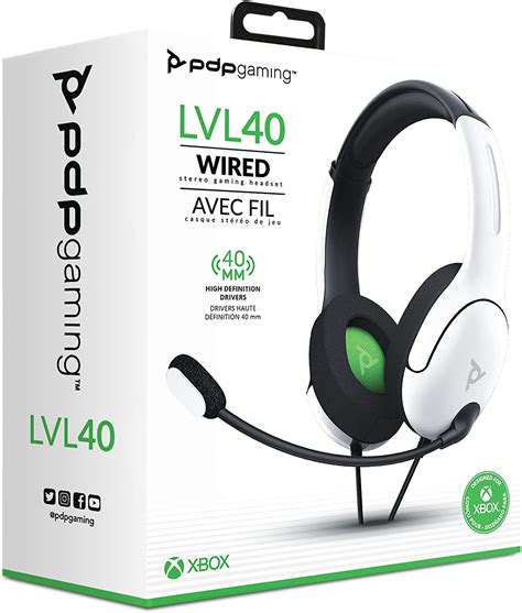 PDP Gaming LVL40 Wired Stereo Gaming Headset for Xbox One / Xbox Series ...