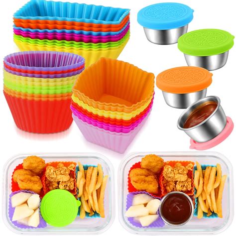 Buy 34 Pcs Lunch Box Dividers Sets Include 30 Bento Bundle Silicone ...