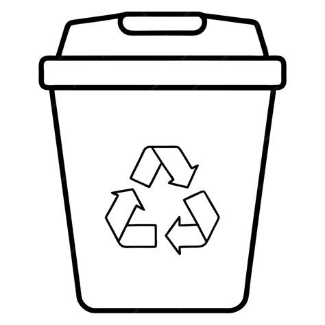 Recycling bin coloring page outline coloring book page line art drawing ...