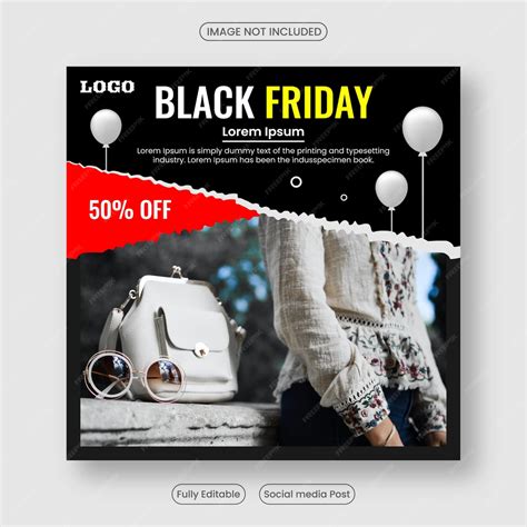 Black friday sale square banner social media promotion instagram ...