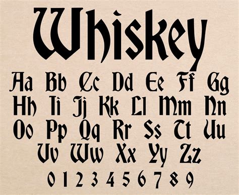 Whiskey Font Celtic Font Old English Letters Svg Bourbon Font Scotch ...