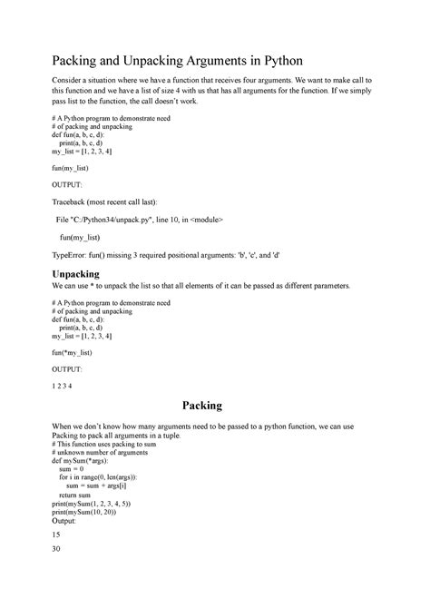 Packing and Unpacking Arguments in Python - We want to make call to ...
