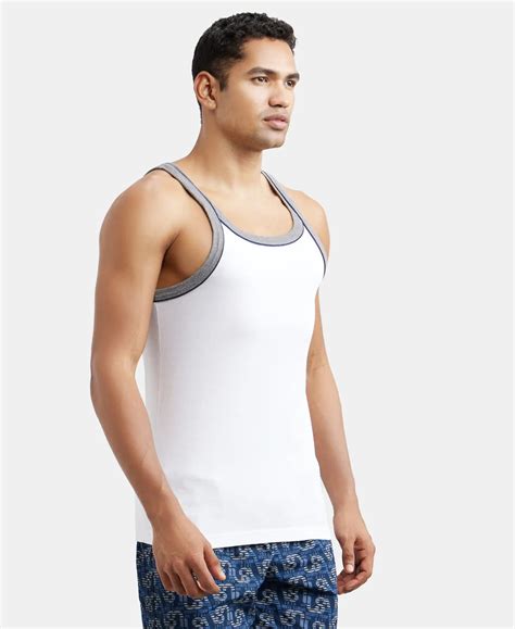 Buy Super Combed Cotton Rib Square Neck Gym Vest with Graphic Print ...