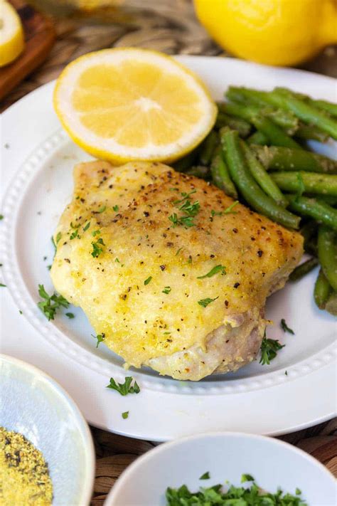 Oven Baked Lemon Pepper Chicken Thighs - By Kelsey Smith