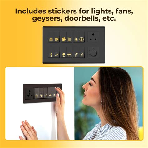 Black & Gold Switch Stickers – Elite Group India