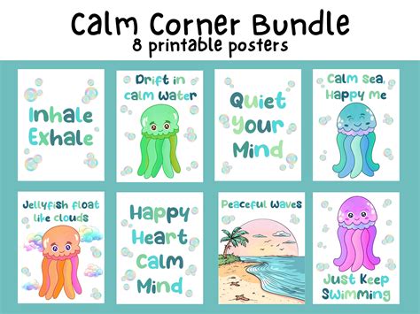Calming Corner Posters, Ocean Classroom Decor, Calm Down Corner for ...