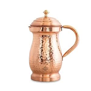 Indian Art Villa Hammered Mughlai Design Copper Jug Pitcher, Storage ...